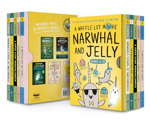A Waffle Lot More Narwhal and Jelly by Ben Clanton (Hardcover Books 6-10)